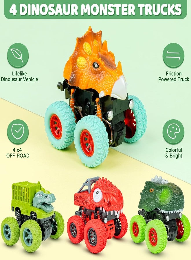Beestech Dinosaur Toys for 2 3 4 5 Year Old Boys, Push & Pull Friction Powered Dinosaur Monster Truck Vehicles for Toddlers Preschoolers Birthday Gifts - Image 2